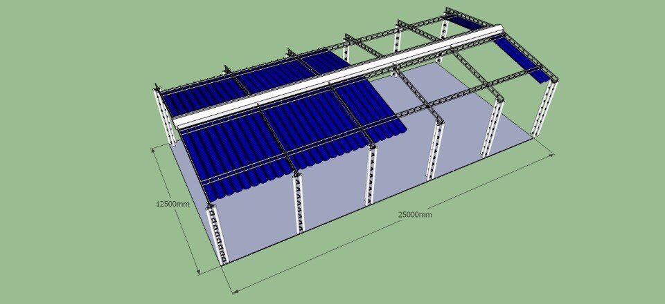 Bản vẽ thiết kế mái che bạt xếp