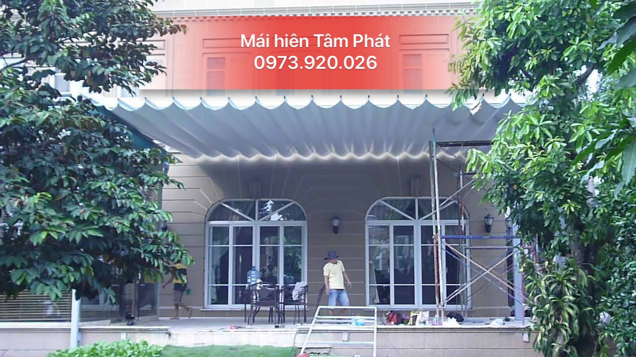 Mái bạt xếp che hiên nhà