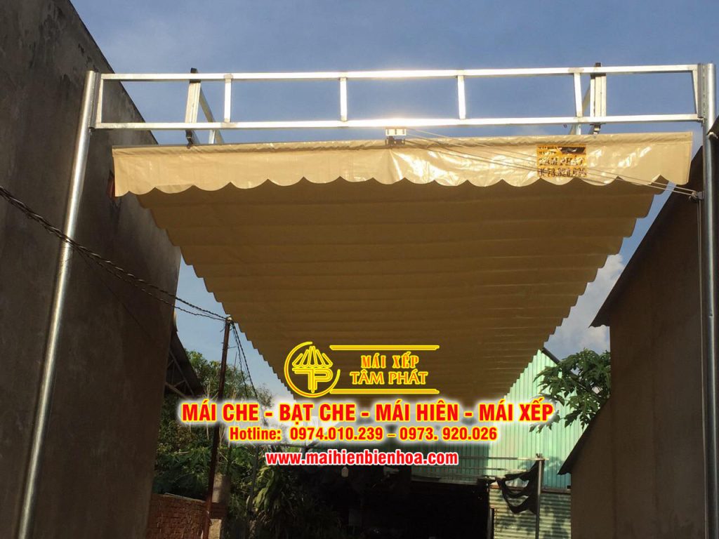 Mái che bạt xếp, mái bạt kéo che nắng mưa giá rẻ