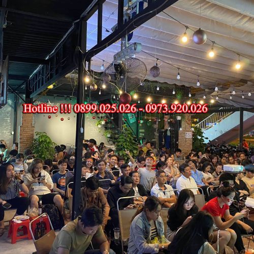 mái che bạt xếp quán cafe