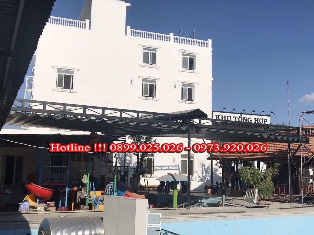 Lắp đặt mái che bạt xếp