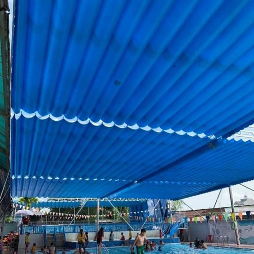 Mái che bạt xếp hồ bơi, bể bơi