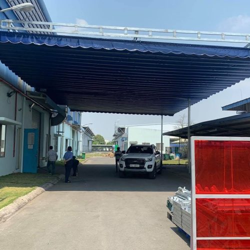 Thi công mái bạt xếp nhà xưởng