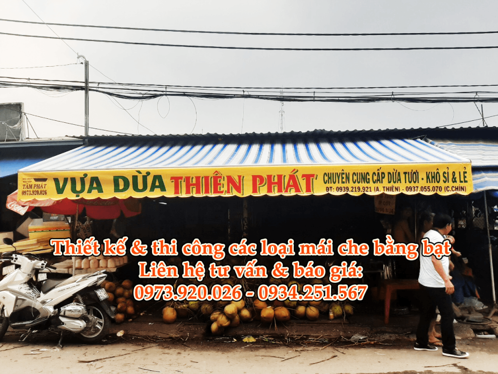 Làm mái hiên di động quay tay giá rẻ