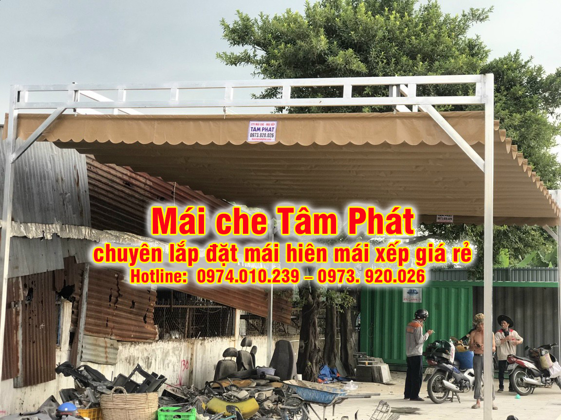 Lắp đặt mái hiên mái xếp tại Bình Phước giá rẻ